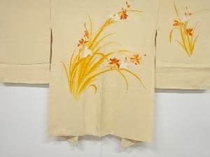 リサイクル　草花模様刺繍絵羽織